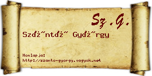 Szántó György névjegykártya