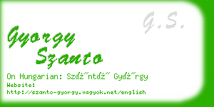 gyorgy szanto business card